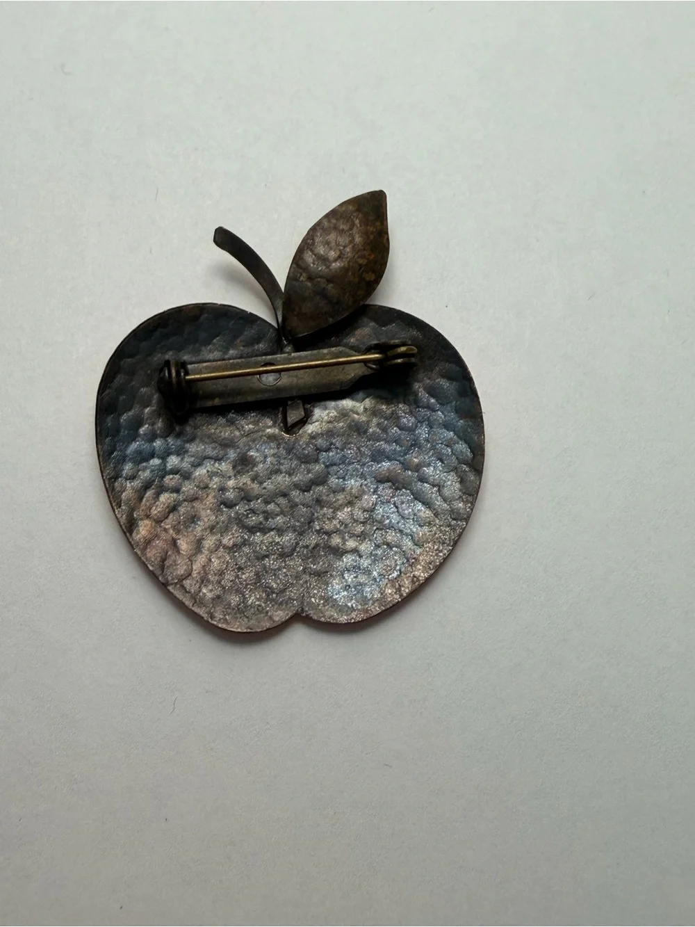 MCM Hammered Copper Brooch Apple Pin Aprox 2 Inches
